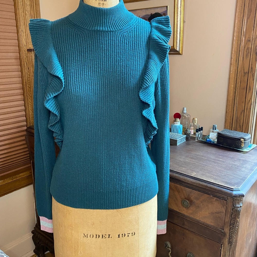 Splendid x Margherita Missoni sweater size M metallic knit cuffs